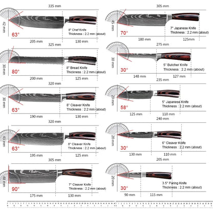 Damaskus Stahl Messer Set – Hochwertige Messer für präzise Schnitte und langanhaltende Schärfe